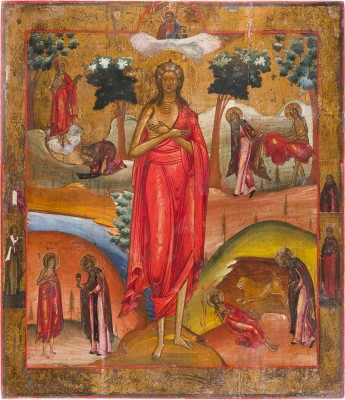 Picture GROSSFORMATIGE VITA-IKONE MIT DER HEILIGEN MARIA VON ÄGYPTEN
