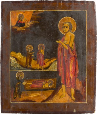 Picture IKONE MIT DER HEILIGEN MARIA VON ÄGYPTEN MIT SZENEN AUS IHREM LEBEN