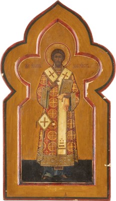Auction 142<br>IKONE MIT DEM HEILIGEN JOHANNES CHRYSOSTOMUS