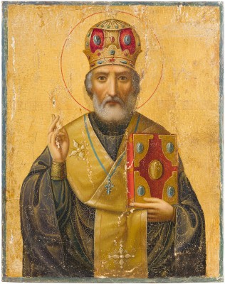Auction 142<br>IKONE MIT DEM HEILIGEN NIKOLAUS VON MYRA