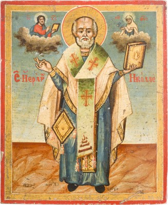 Auction 142<br>DATIERTE IKONE MIT DEM HEILIGEN NIKOLAUS VON MYRA