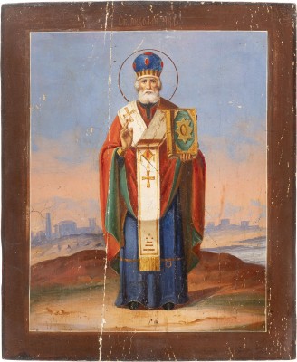 Auktion 142<br>IKONE MIT DEM HEILIGEN NIKOLAUS VON MYRA