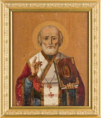 Auktion 142<br>IKONE MIT DEM HEILIGEN NIKOLAUS VON MYRA