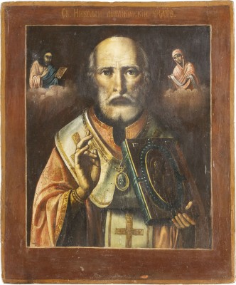 Auction 142<br>IKONE MIT DEM HEILIGEN NIKOLAUS VON MYRA