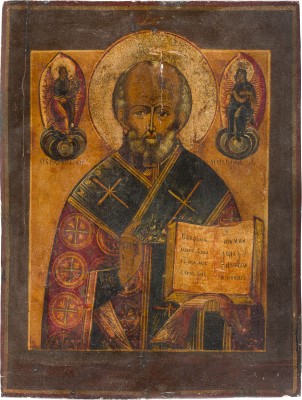Auktion 142<br>GROSSE IKONE MIT DEM HEILIGEN NIKOLAUS DEM WUNDERTÄTER