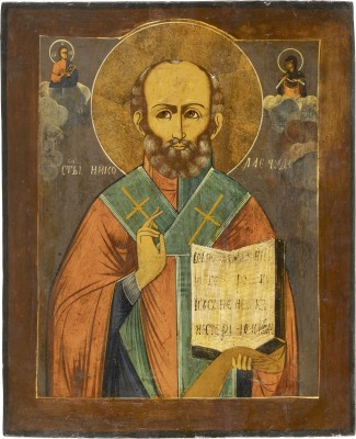 Auction 142<br>GROSSFORMATIGE IKONE MIT DEM HEILIGEN NIKOLAUS VON MYRA