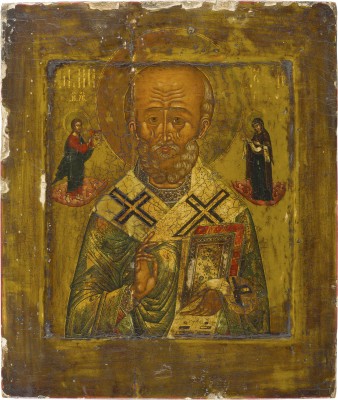 Auction 142<br>FEINE IKONE MIT DEM HEILIGEN NIKOLAUS VON MYRA