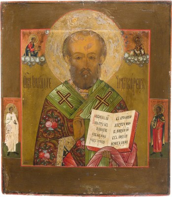 Auktion 142<br>IKONE MIT DEM HEILIGEN NIKOLAUS VON MYRA