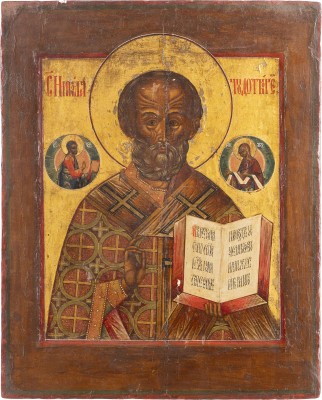 Auction 142<br>IKONE MIT DEM HEILIGEN NIKOLAUS DEM WUNDERTÄTER
