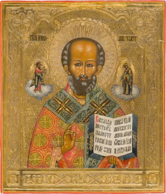 Auktion 142<br>GROSSE IKONE MIT DEM HEILIGEN NIKOLAUS VON MYRA