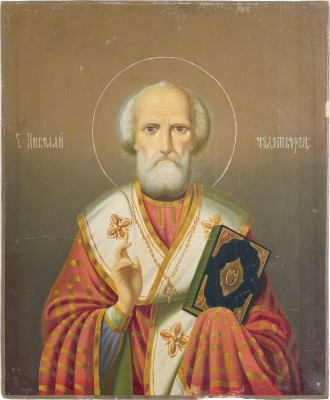 Auction 142<br>IKONE MIT DEM HEILIGEN NIKOLAUS DEM WUNDERTÄTER