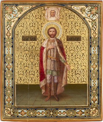 Auction 142<br>IKONE MIT DEM HEILIGEN ALEXANDER NEWSKI