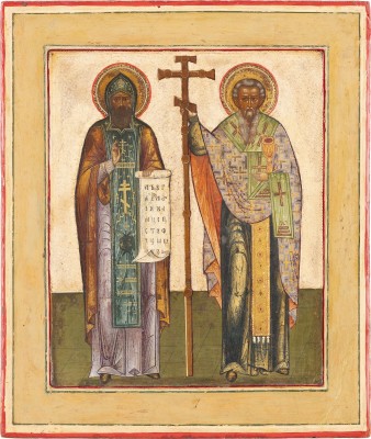 Auktion 142<br>IKONE MIT DEN HEILIGEN KIRILL UND METHOD