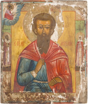 Auktion 142<br>IKONE MIT DEM HEILIGEN MÄRTYRER ARTEMIJ