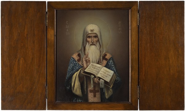 Auktion 142<br>TRIPTYCHON MIT DEM HEILIGEN ALEXIUS, METROPOLIT VON MOSKAU