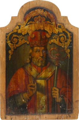 Picture MONUMENTALE IKONE MIT EINEM HEILIGEN IM BISCHOFSORNAT AUS EINER KIRCHEN-IKONOSTASE
