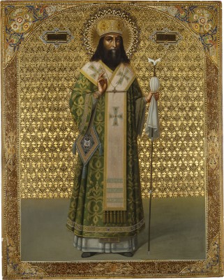 Picture SEHR FEINE IKONE MIT DEM HEILIGEN FEODOSIJ VON UGLITSCH, ERZBISCHOF VON TSCHERNIGOW