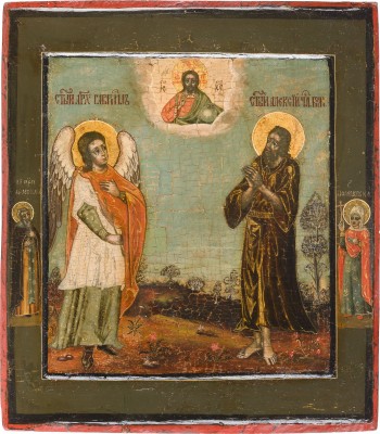 Picture FEINE IKONE MIT DEM ERZENGEL GABRIEL UND ALEXIUS, MANN GOTTES