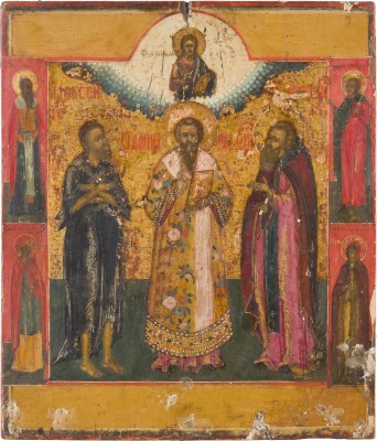 Picture IKONE MIT DREI HEILIGEN, DARUNTER DER HEILIGE ALEXIUS, MANN GOTTES
