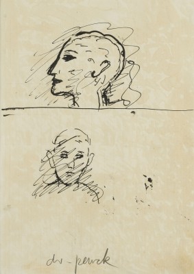 Auction 144<br>DOPPELSEITIGE ZEICHNUNG (KOPFSTUDIE / OHNE TITEL)