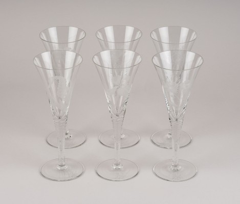 Auction 144<br>SECHS CHAMPAGNERGLÄSER 'SURREALISTIC FLOWERS'