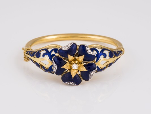 Auktion <br>DIAMANT EMAILLE ARMREIF