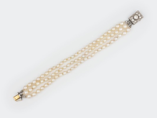 Picture PERLEN ARMBAND MIT DIAMANTSCHLIESSE