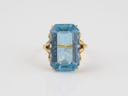 Auktion <br>AQUAMARIN RING VON THEODOR WENDE AUS DER SAMMLUNG FRITZ NIESCHER