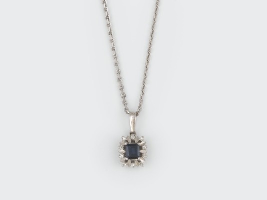 Picture SAPHIR ANHÄNGER MIT KETTE