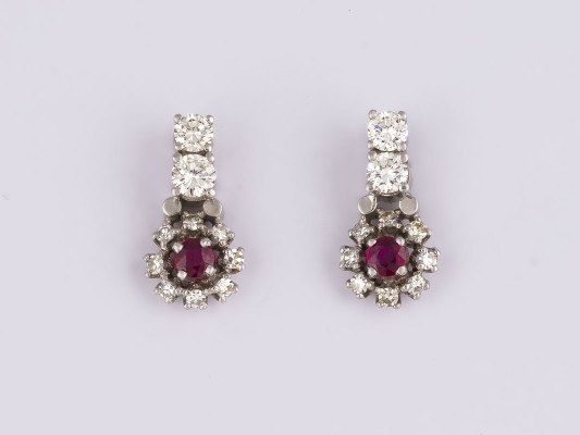 Picture PAAR RUBIN DIAMANT OHRSTECKER