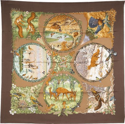 Auktion <br>HERMÈS 'LES QUATRE SAISONS' TUCH 90