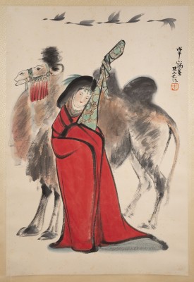 Auktion 143<br>LIU DANZHAI (MIT UNTERSCHRIFT VON), EINE DAME UND EIN KAMEL