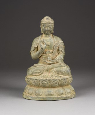 Auktion 143<br>EINE BRONZEFIGUR DES BUDDHA SHAKYAMUNI