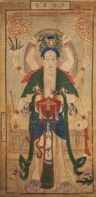 Auktion 143<br>ZWEI BUDDISTISCHE RITUELLE WASSER- UND LANDMALEREIEN VON SAMANTABHADRA UND GUANYIN