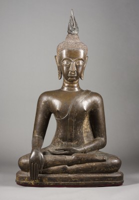 Bild EIN GROSSER SITZENDER BUDDHA AUS BRONZE