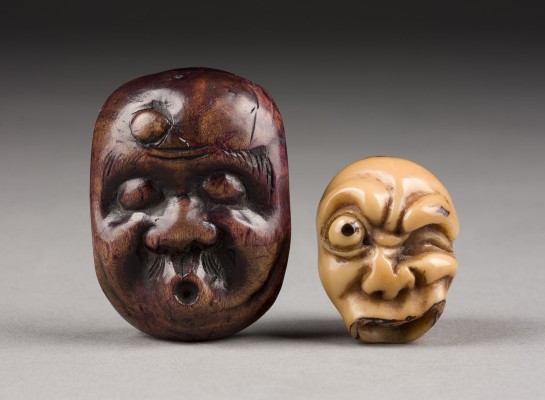 Auktion 143<br>ZWEI MASKEN-NETSUKE VON USOFUKI