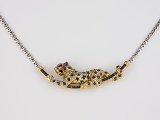 Auction 146<br>PANTHER BROSCHE MIT KETTE