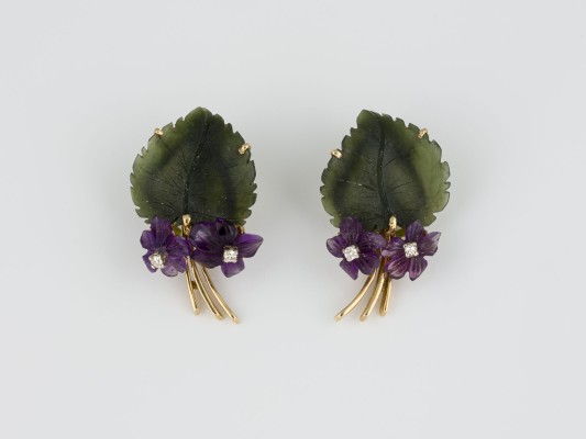 Auction 146<br>AMETHYST NEPHRIT OHRCLIPS