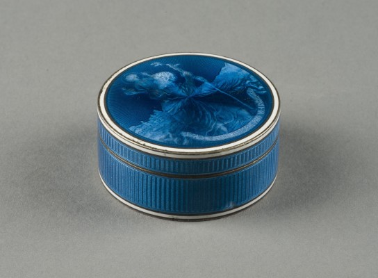 Auction 146<br>KLEINE PILLENDOSE MIT DARSTELLUNG DES HL. CHRISTOPHERUS