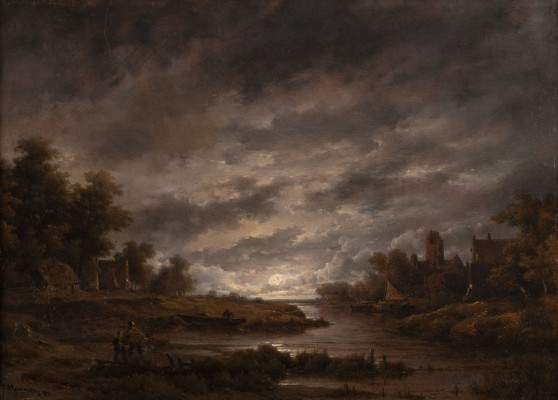 Auction 146<br>Flusslandschaft im Mondschein (1882)