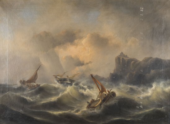 Auction 146<br>BOOTE IM STURM AN FELSIGER KÜSTE