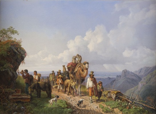 Auction 146<br>MENAGERIE AUF DER WANDERUNG ÜBER DEN PAß. um 1847/1850