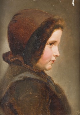 Auction 146<br>PORTRAIT EINES MÄDCHENS MIT PELZMÜTZE, 1850