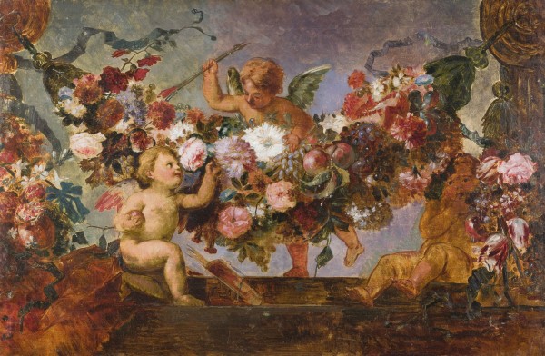 Bild PUTTI MIT BLUMENGIRLANDEN