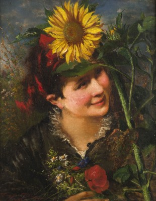 Auction 146<br>'SONNENBLUMEN' PORTRAIT DER TOCHTER DES KÜNSTLERS, OCTAVIA CAMPOTOSTO. 1883