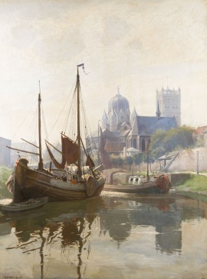 Auktion 146<br>'MORGENSTIMMUNG IM HAFEN VON NEUSS', 1903