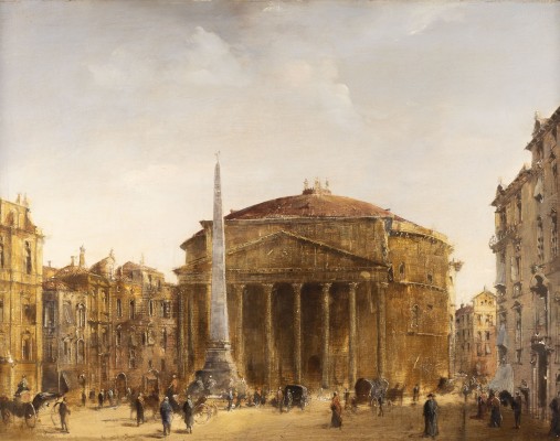 Auktion 146<br>ANSICHT DER PIAZZA DELLA ROTONDA UND DES PANTHEON IN ROM
