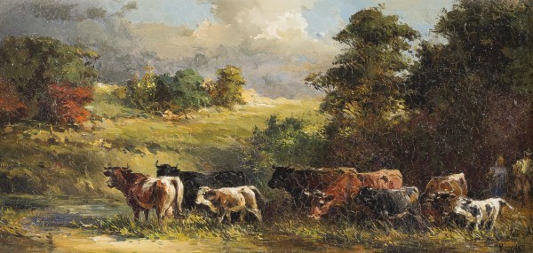 Auktion 146<br>EINE HERDE KÜHE IN EINER LANDSCHAFT