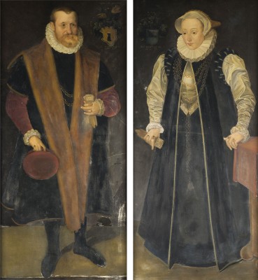 Auktion 146<br>PAAR PORTRAITS: BILDNIS DER ANNA SCHNELLEN (GEB. KANNENGIESSER) UND DES MARTIN VON SCHNELLEN
