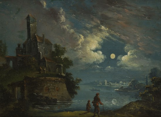 Auction 146<br>ABENDLICHE FLUSSLANDSCHAFT IM MONDSCHEIN